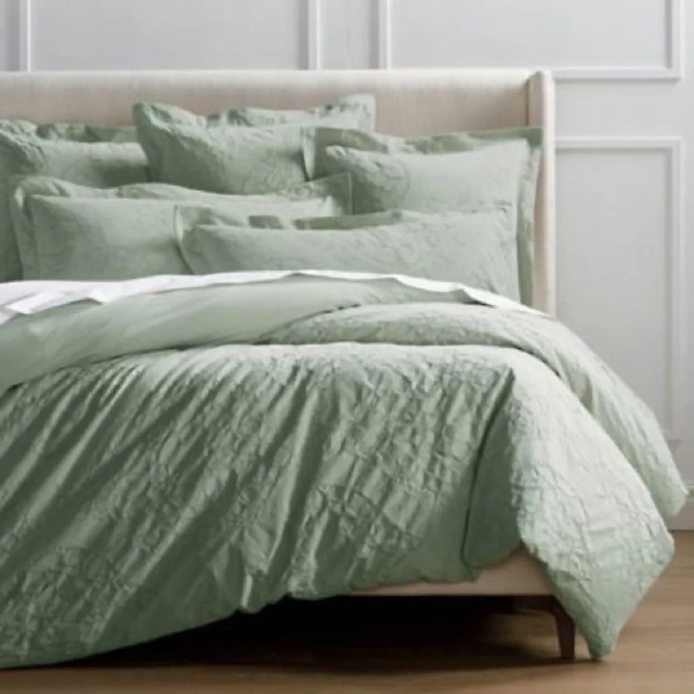 Frontgate Resort Medallion Queen Size Duvet Cover Juniper Cotton 165188